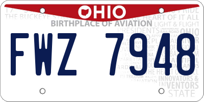 OH license plate FWZ7948