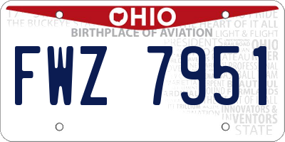 OH license plate FWZ7951