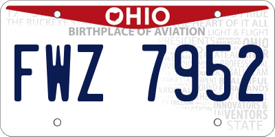 OH license plate FWZ7952