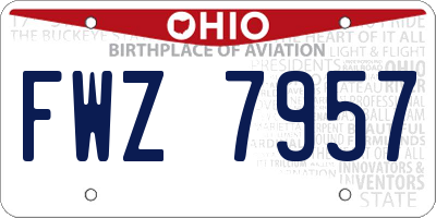 OH license plate FWZ7957