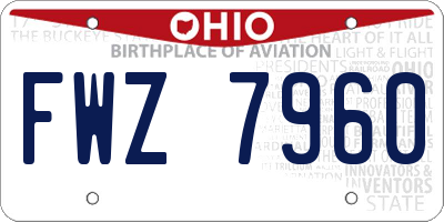 OH license plate FWZ7960