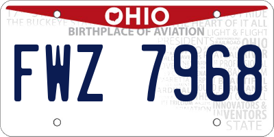 OH license plate FWZ7968
