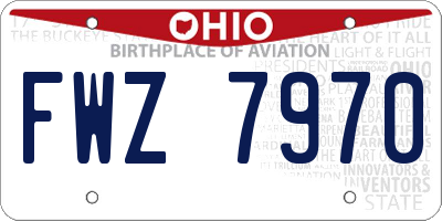 OH license plate FWZ7970