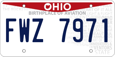 OH license plate FWZ7971
