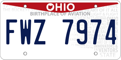 OH license plate FWZ7974