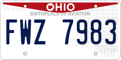 OH license plate FWZ7983