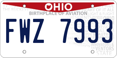 OH license plate FWZ7993