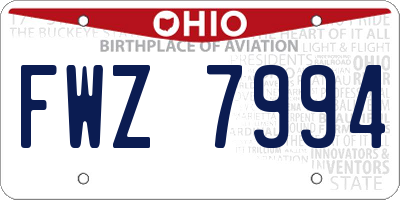 OH license plate FWZ7994