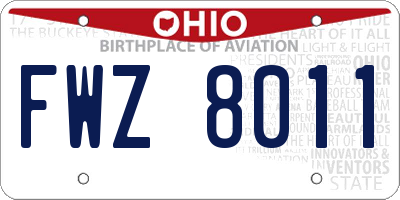 OH license plate FWZ8011