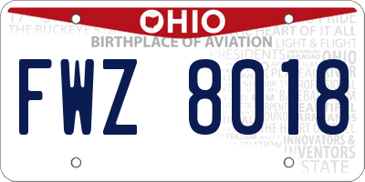 OH license plate FWZ8018