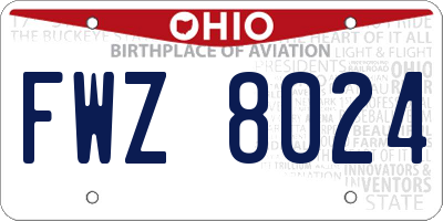 OH license plate FWZ8024