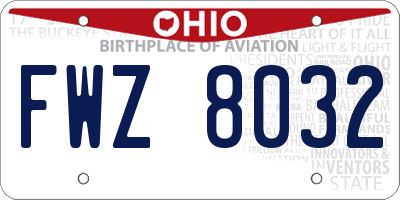 OH license plate FWZ8032