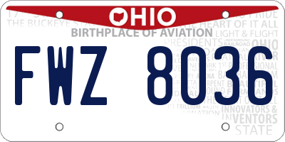 OH license plate FWZ8036