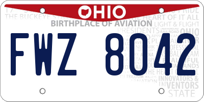 OH license plate FWZ8042