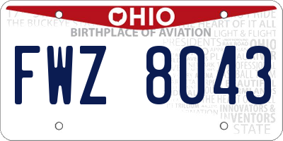 OH license plate FWZ8043