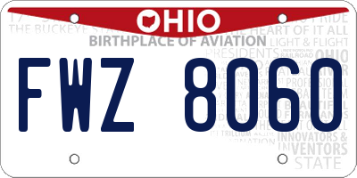 OH license plate FWZ8060