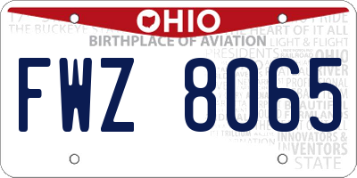 OH license plate FWZ8065