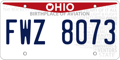 OH license plate FWZ8073