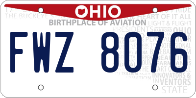 OH license plate FWZ8076