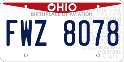 OH license plate FWZ8078