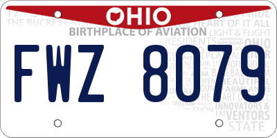 OH license plate FWZ8079