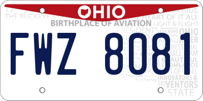 OH license plate FWZ8081