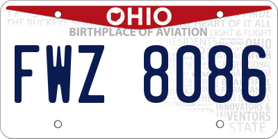 OH license plate FWZ8086