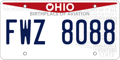 OH license plate FWZ8088