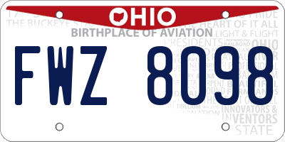 OH license plate FWZ8098