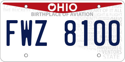 OH license plate FWZ8100
