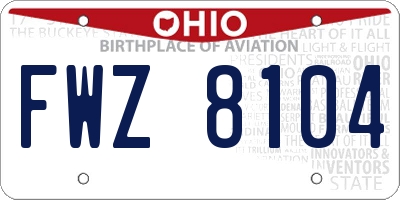 OH license plate FWZ8104