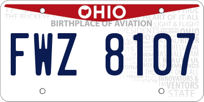 OH license plate FWZ8107