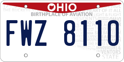 OH license plate FWZ8110