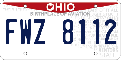 OH license plate FWZ8112