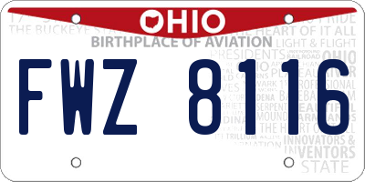 OH license plate FWZ8116