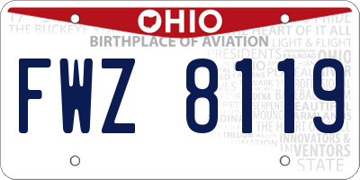 OH license plate FWZ8119