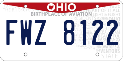 OH license plate FWZ8122