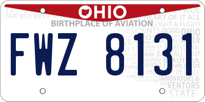 OH license plate FWZ8131