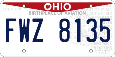 OH license plate FWZ8135