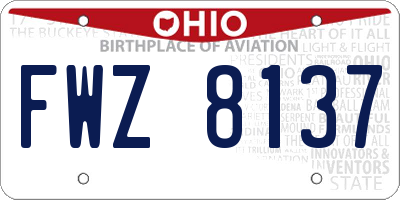 OH license plate FWZ8137