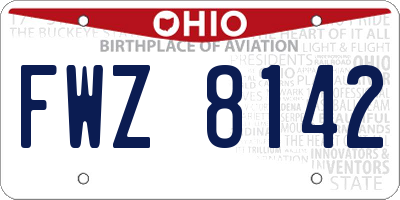OH license plate FWZ8142