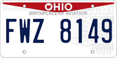 OH license plate FWZ8149