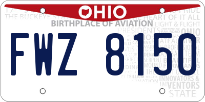 OH license plate FWZ8150