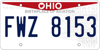 OH license plate FWZ8153