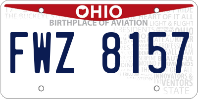 OH license plate FWZ8157