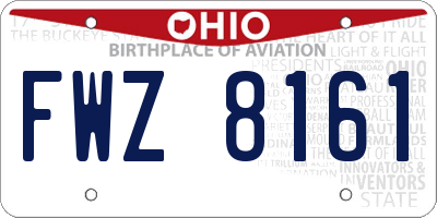 OH license plate FWZ8161