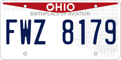 OH license plate FWZ8179