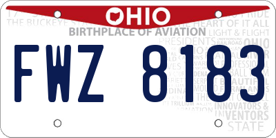 OH license plate FWZ8183