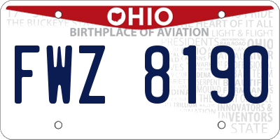 OH license plate FWZ8190