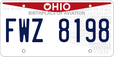 OH license plate FWZ8198